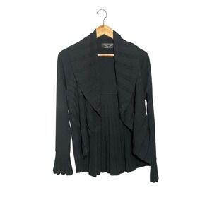 Angel Design Sabri Ozel Women's Small‎ Waterfall Open Cardigan Art to Wear Black